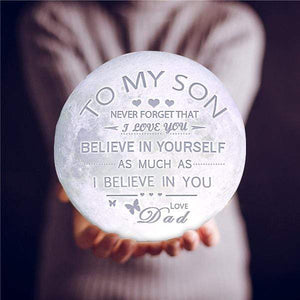 Dad Son - 3D Print Moon Light - Believe in yourself