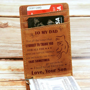 Son To Dad - Thank You For All - Money Clip Wallet
