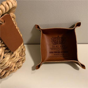 To My Wife - You Are My Queen Forever - Leather Valet Tray