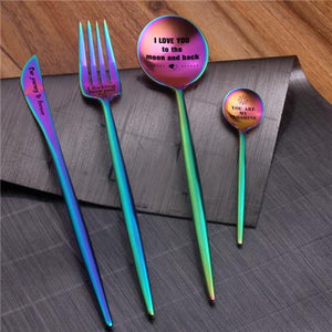 Rainbow Engraved Kitchenware Set - Best Gift for Husband Wife and Family