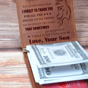 Son To Dad - Thank You For All - Money Clip Wallet