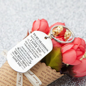 To My Grandson - Just Do Your Best - Inspirational Keychain