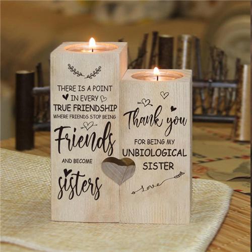 To My Bestie - Thank You For Being My Unbiological Sister - Candle Holder
