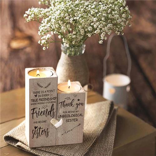 To My Bestie - Thank You For Being My Unbiological Sister - Candle Holder