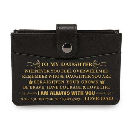 Dad To Daughter - Enjoy The Ride - RFID Blocking Genuine Leather Card Holder
