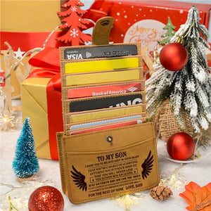 Dad To Son - Never Lose - RFID Blocking Genuine Leather Card Holder