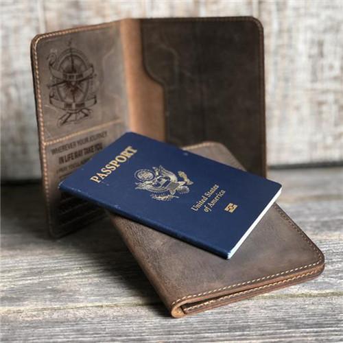 Mom To Son - Enjoy The Ride - Genuine Leather Passport Wallet