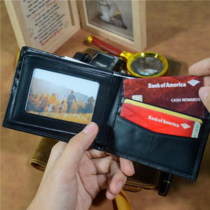 Dad To Son - Never Lose - Black Genuine Leather Wallet