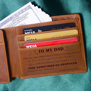 Son To Dad - Thank You for All You Do - Genuine Leather Wallet