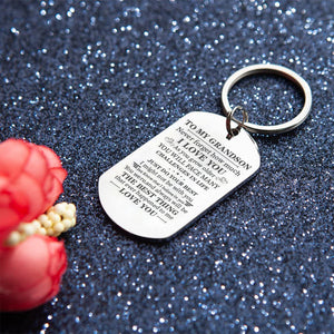 To My Grandson - Just Do Your Best - Inspirational Keychain