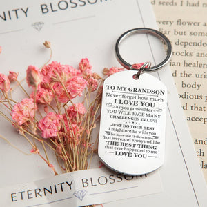 To My Grandson - Just Do Your Best - Inspirational Keychain