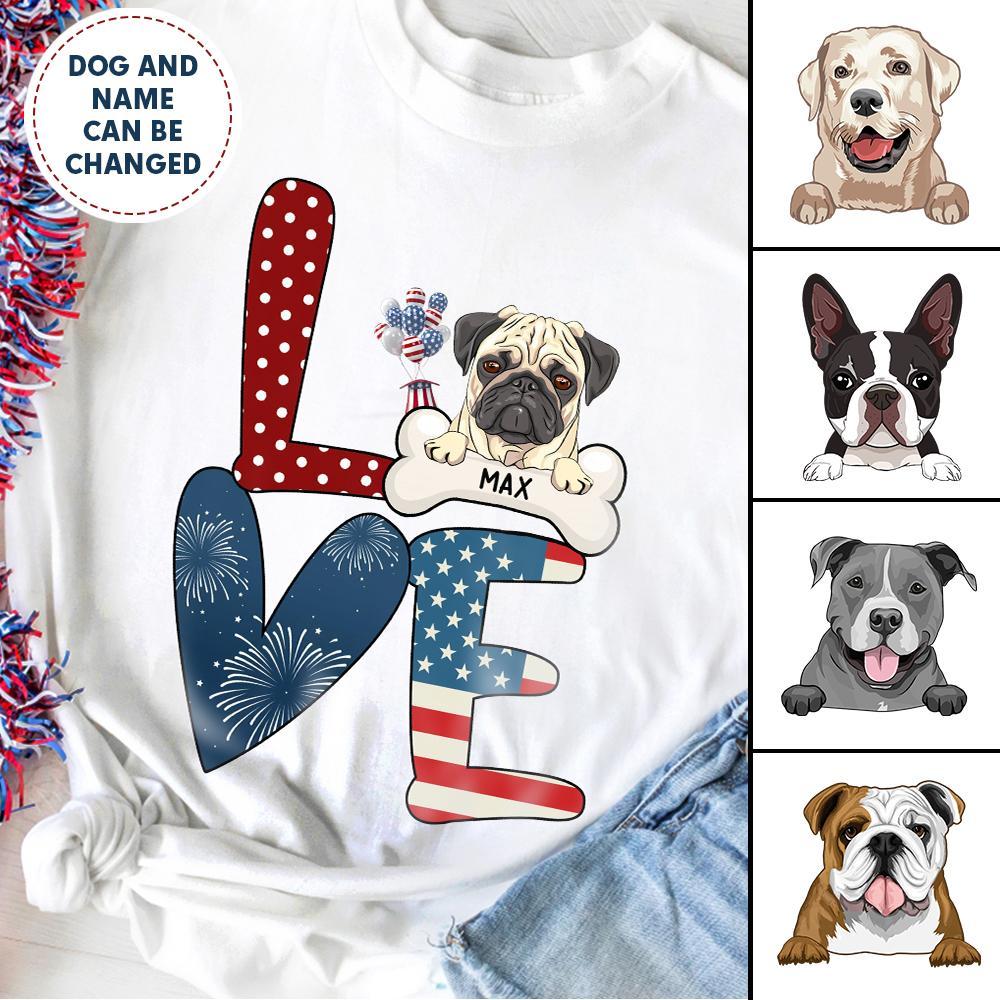 Customized American Flag Dog Personalized Shirt